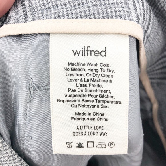 Wilfred Womens High Rise Trousers 4 Grey Plaid Straight Leg Ankle Pants - Picture 7 of 7